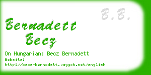 bernadett becz business card